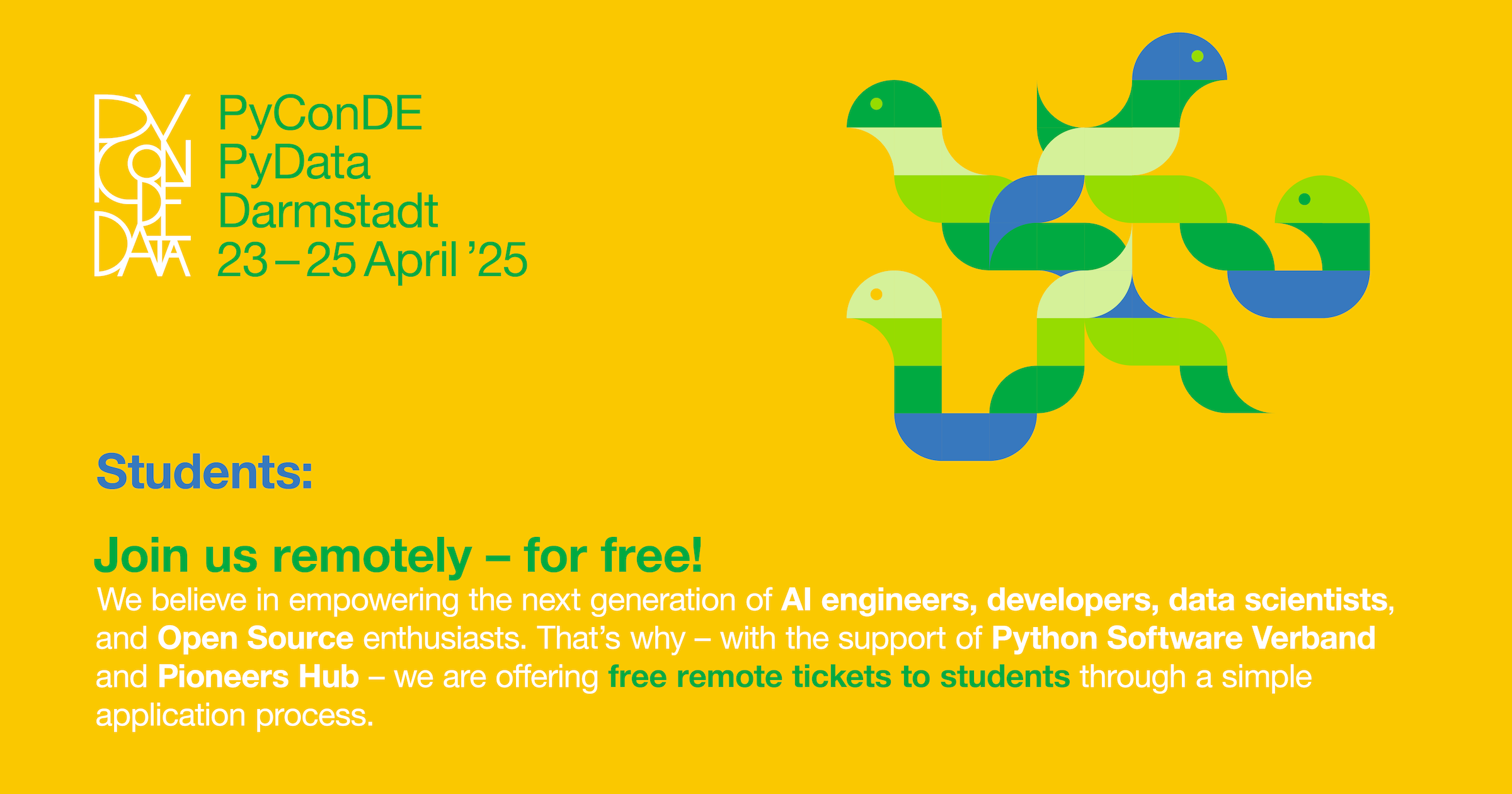 Blog image for Pioneers Hub Enables Free Access for Students at PyCon DE & PyData 2025